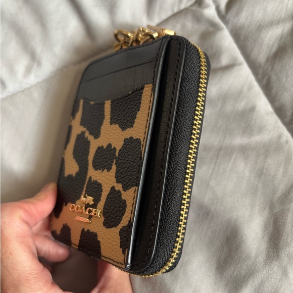Coach Black and Tan Leopard Card Holder - Picture 3 of 6